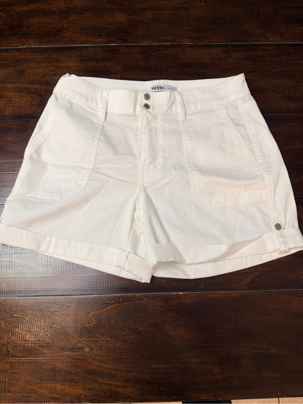 White House Black Market White Cuffed Shorts Size 4